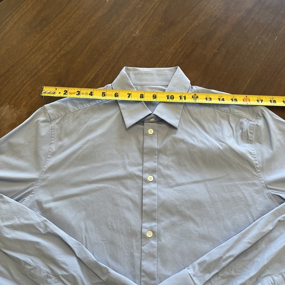 COS Relaxed Fit Blue Cotton Button-Up Long Sleeve Shirt Men's Size M Classic - Picture 9 of 13